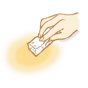 メラミンスポンジ・消しゴムでこする