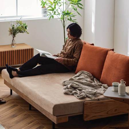 モーブル ごろ寝ソファ「フォース」｜ペットの爪に強い生地を採用したセミダブルサイズ