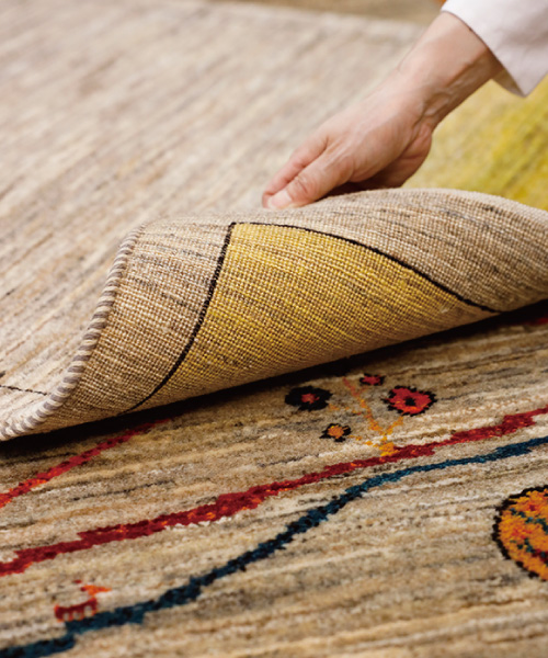 リビングに敷いたギャベ